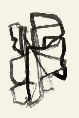 Conte II Black Ornate Wood Framed Art Print with Double Matting by Cartissi