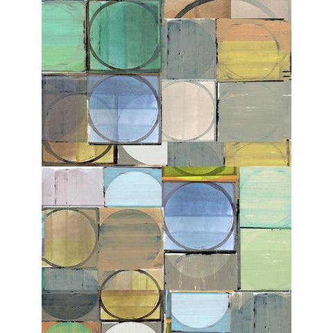 Pastel Tiles I  Black Modern Wood Framed Art Print by Cartissi
