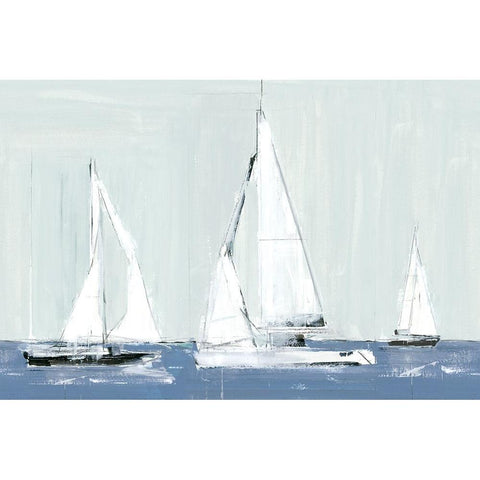 Three Sails Black Modern Wood Framed Art Print with Double Matting by Cartissi