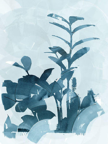 Blue Seaweed I Black Ornate Wood Framed Art Print with Double Matting by cartissi