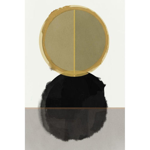 Gilded Circles I  Gold Ornate Wood Framed Art Print with Double Matting by Cartissi