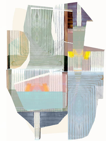 Bright Romance I White Modern Wood Framed Art Print with Double Matting by Cartissi