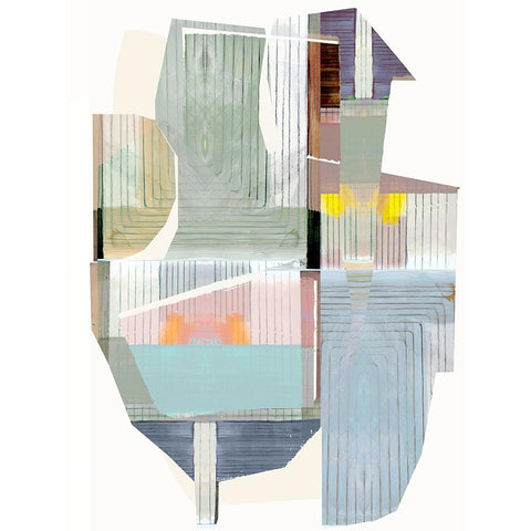 Bright Romance I Black Modern Wood Framed Art Print with Double Matting by Cartissi