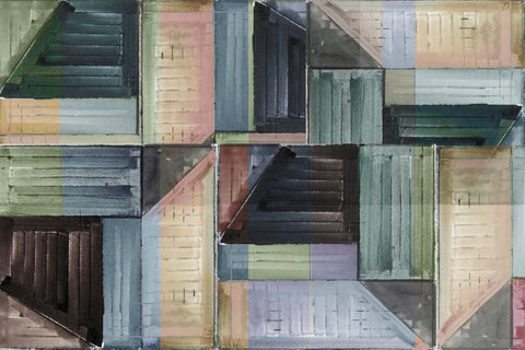 Pieces of Puzzle I Black Modern Wood Framed Art Print by Cartissi