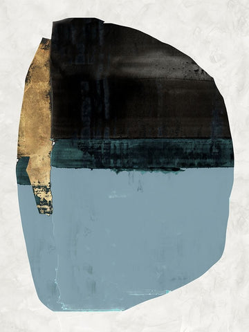 Golden Blob I Black Modern Wood Framed Art Print by Cartissi