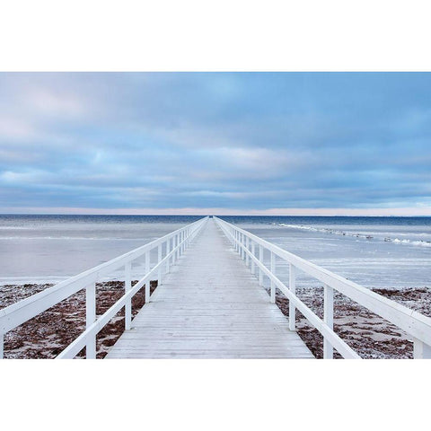 The Bridge Black Modern Wood Framed Art Print by Oleksinski