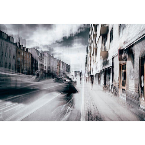 Life in Copenhagen Black Modern Wood Framed Art Print by Chiriaco