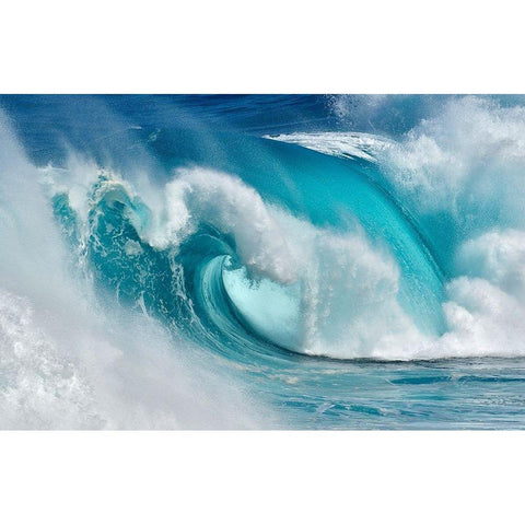 When the Ocean Turns into Blue Fire Black Modern Wood Framed Art Print with Double Matting by Montero
