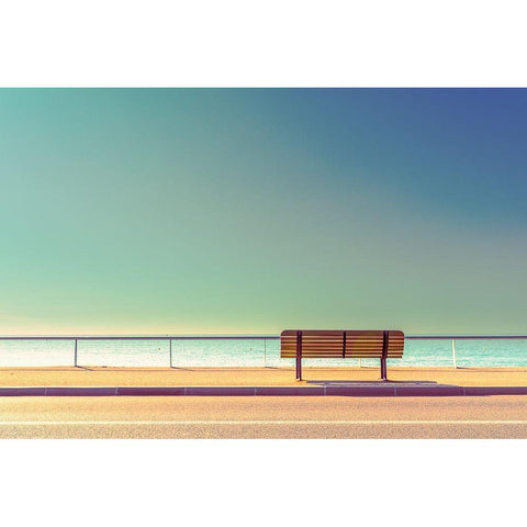 The Bench Black Modern Wood Framed Art Print by Bratkovic