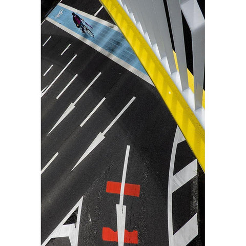 Tricolor White Modern Wood Framed Art Print by Hashimoto