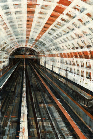 Metro Black Ornate Wood Framed Art Print with Double Matting by Droug, Anya