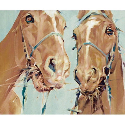 Horses Black Modern Wood Framed Art Print with Double Matting by Droug, Anya