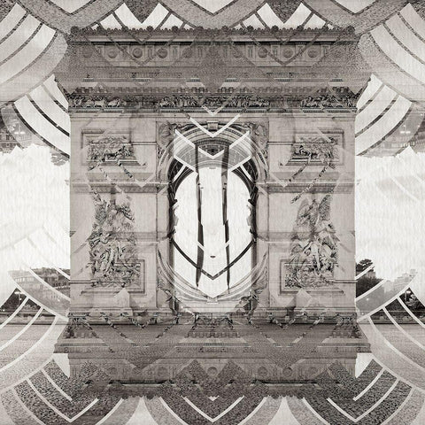 Triumphal Arch Black Ornate Wood Framed Art Print with Double Matting by YK Studios