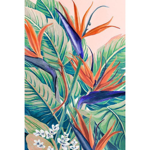 Joyful Paradise  Black Modern Wood Framed Art Print with Double Matting by Earle, Cathy