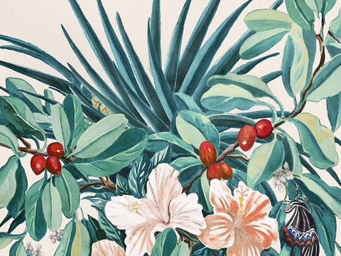 Tropical Heat  White Modern Wood Framed Art Print with Double Matting by Earle, Cathy