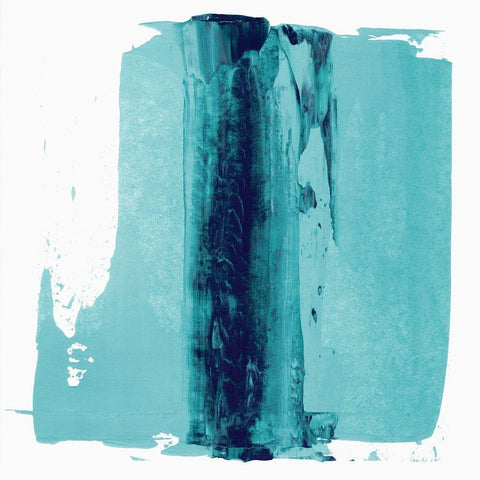 Teal Streak Black Modern Wood Framed Art Print by Aryai, Sia