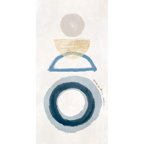 Crescent Lunar II Blue Version White Modern Wood Framed Art Print by Hazel J