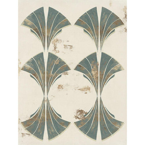 Art Deco Fan I  Black Modern Wood Framed Art Print with Double Matting by Hazel J
