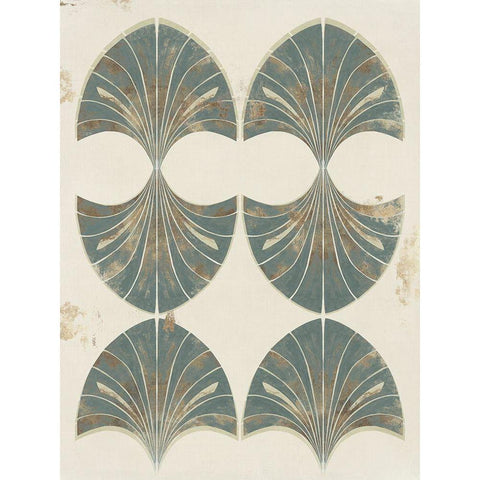 Art Deco Fan II  White Modern Wood Framed Art Print by Hazel J
