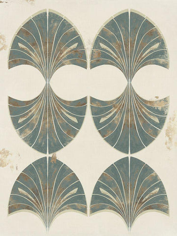Art Deco Fan II  Black Ornate Wood Framed Art Print with Double Matting by Hazel J