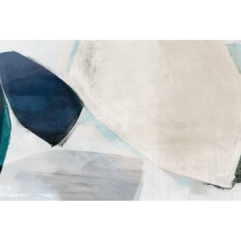 Shapes of Blue Blobs II White Modern Wood Framed Art Print by Hazel J