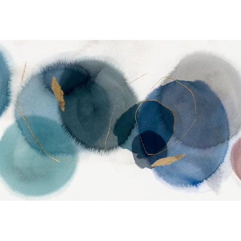 Soft Blue I Black Modern Wood Framed Art Print by Hazel J