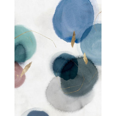 Soft Blue III Black Modern Wood Framed Art Print with Double Matting by Hazel J