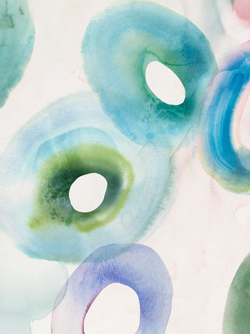 Watercolour Rings I Black Ornate Wood Framed Art Print with Double Matting by Hazel J