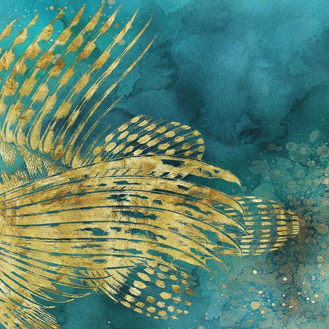 Lionfish Coming on Aqua II Black Modern Wood Framed Art Print by Zalewski, Christine
