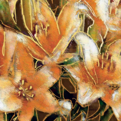 Apricot Dream II White Modern Wood Framed Art Print with Double Matting by Ashfield, Lane