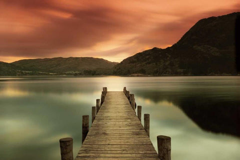 Ullswater White Modern Wood Framed Art Print with Double Matting by Allen, Mel