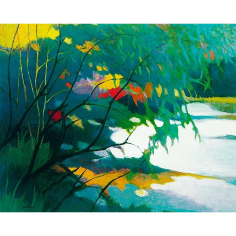 Noonday Dreams Black Modern Wood Framed Art Print by Asoma, Tadashi