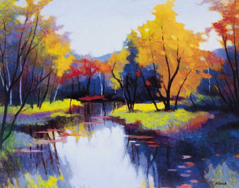 Daybreak Black Ornate Wood Framed Art Print with Double Matting by Asoma, Tadashi