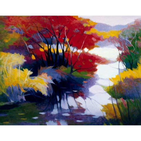 Indian Summer White Modern Wood Framed Art Print by Asoma, Tadashi