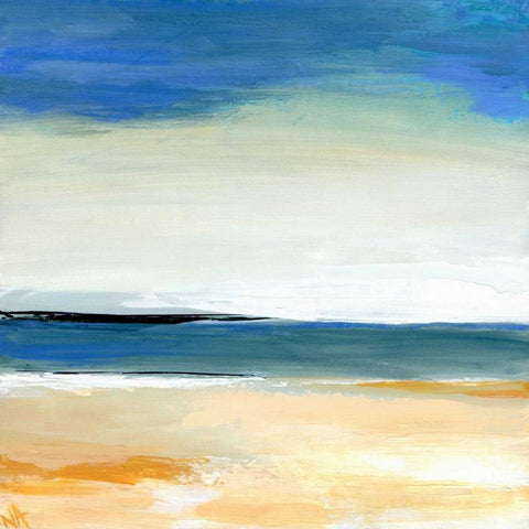 Seascape 2 White Modern Wood Framed Art Print with Double Matting by Arden, Niki