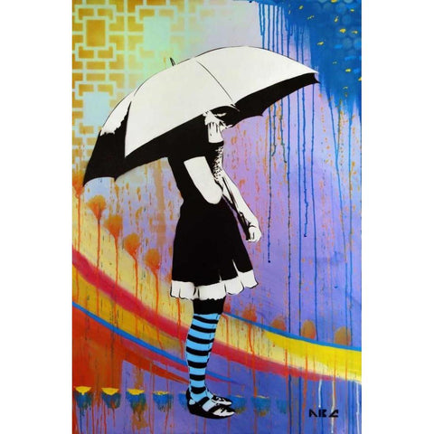 Waiting for the Rain Gold Ornate Wood Framed Art Print with Double Matting by AbcArtAttack