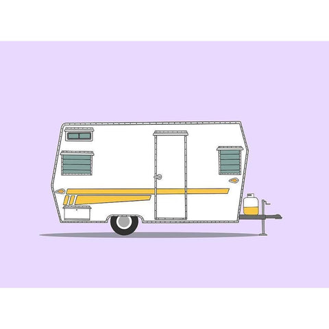 Aristocrat Camper White Modern Wood Framed Art Print by Annie Bailey Art