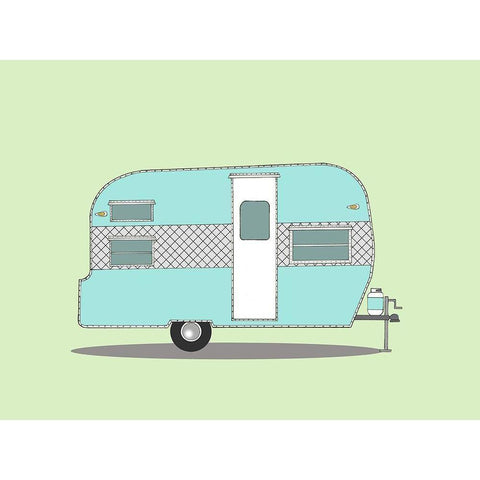 Frolic Camper Black Modern Wood Framed Art Print by Annie Bailey Art