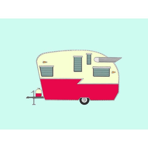 Shasta Airflyte Black Modern Wood Framed Art Print with Double Matting by Annie Bailey Art