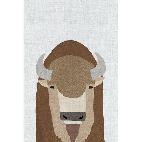 Buffalo Black Modern Wood Framed Art Print with Double Matting by Annie Bailey Art