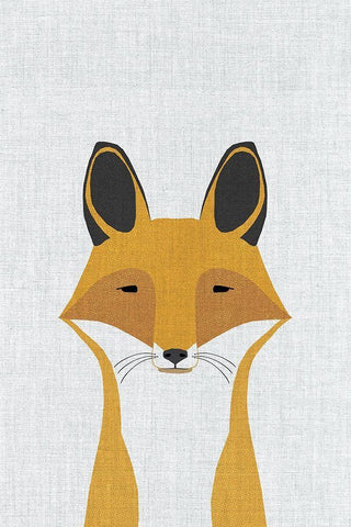 Foxy Black Ornate Wood Framed Art Print with Double Matting by Annie Bailey Art