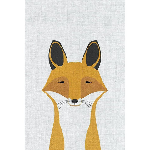 Foxy Black Modern Wood Framed Art Print by Annie Bailey Art