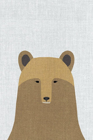 Grizzly Bear Black Ornate Wood Framed Art Print with Double Matting by Annie Bailey Art