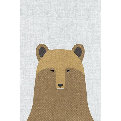 Grizzly Bear White Modern Wood Framed Art Print by Annie Bailey Art