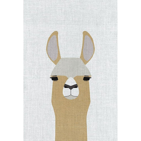 Llama Black Modern Wood Framed Art Print with Double Matting by Annie Bailey Art
