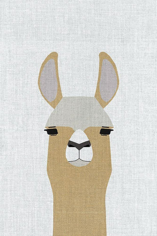 Llama Black Ornate Wood Framed Art Print with Double Matting by Annie Bailey Art