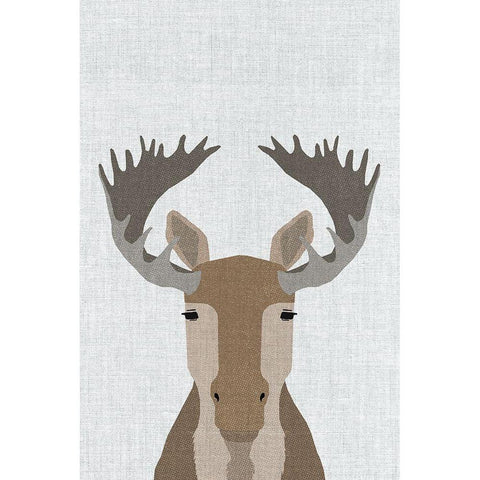 Moose Black Modern Wood Framed Art Print with Double Matting by Annie Bailey Art