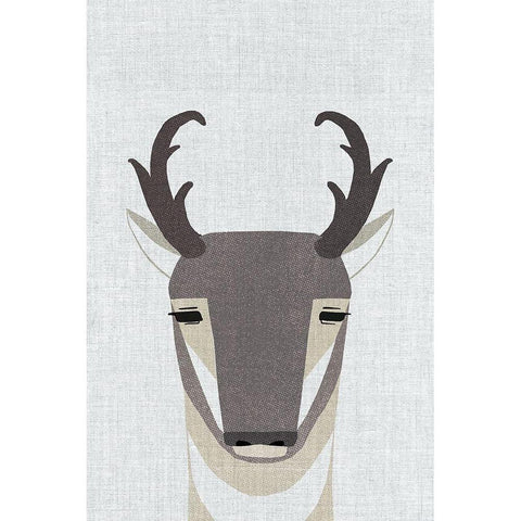 Pronghorn Antelope Black Modern Wood Framed Art Print by Annie Bailey Art