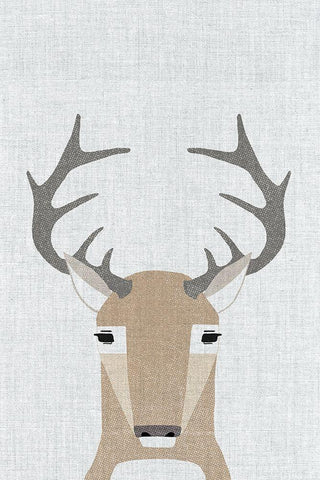 Whitetail Deer Black Ornate Wood Framed Art Print with Double Matting by Annie Bailey Art
