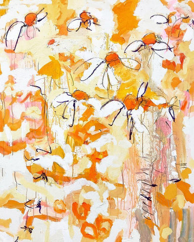 Good Day Sunshine White Modern Wood Framed Art Print with Double Matting by Anders, Per